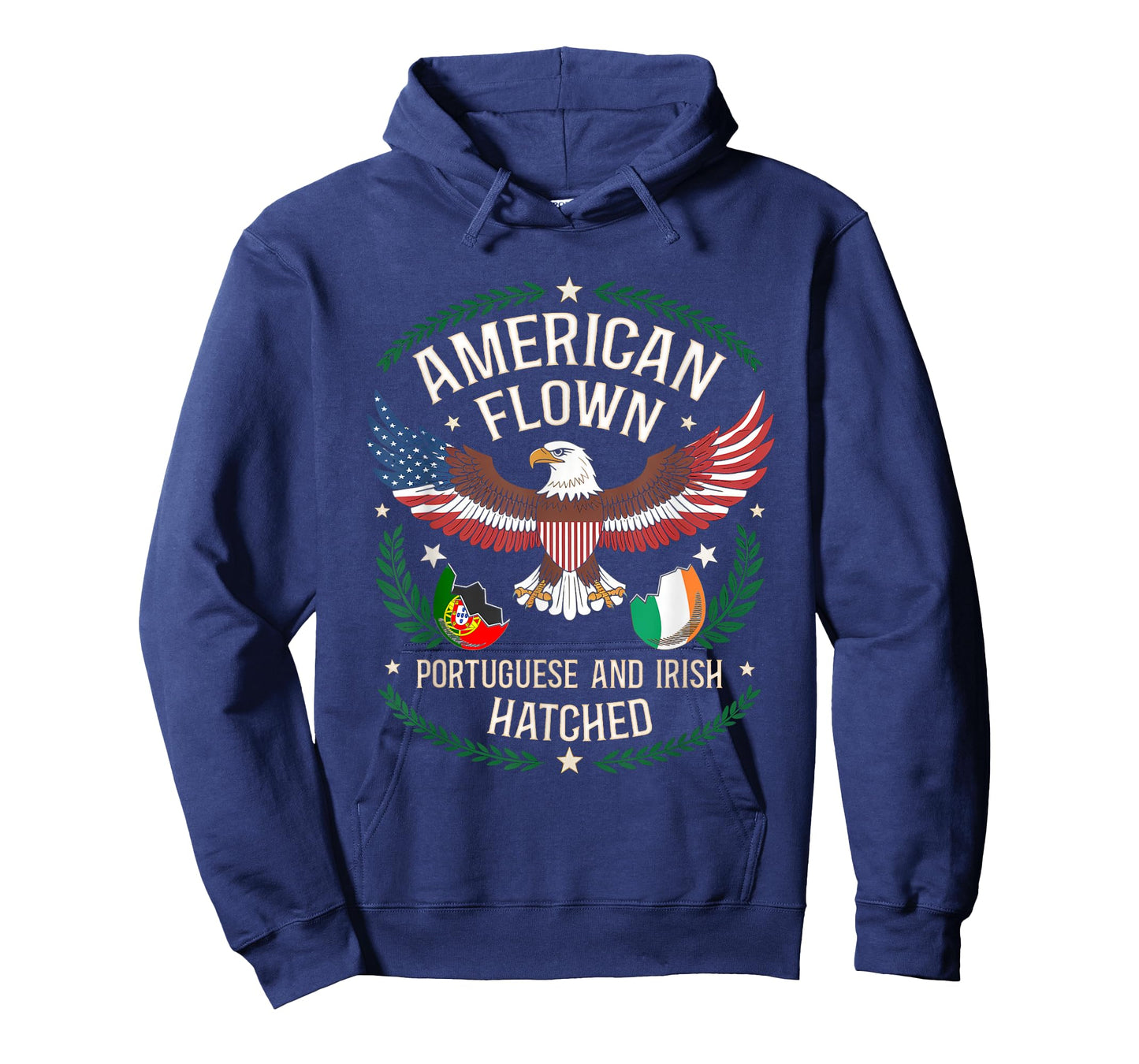 American Flown - National Flag Hatched Portuguese Irish T-Shirt