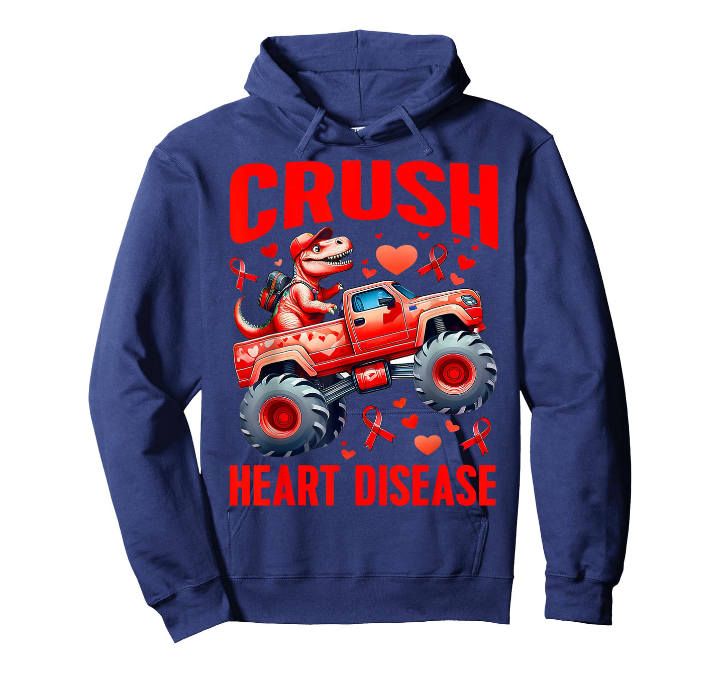 Heart Disease Awareness Month Monster Truck Toddler Boy Kids T-Shirt