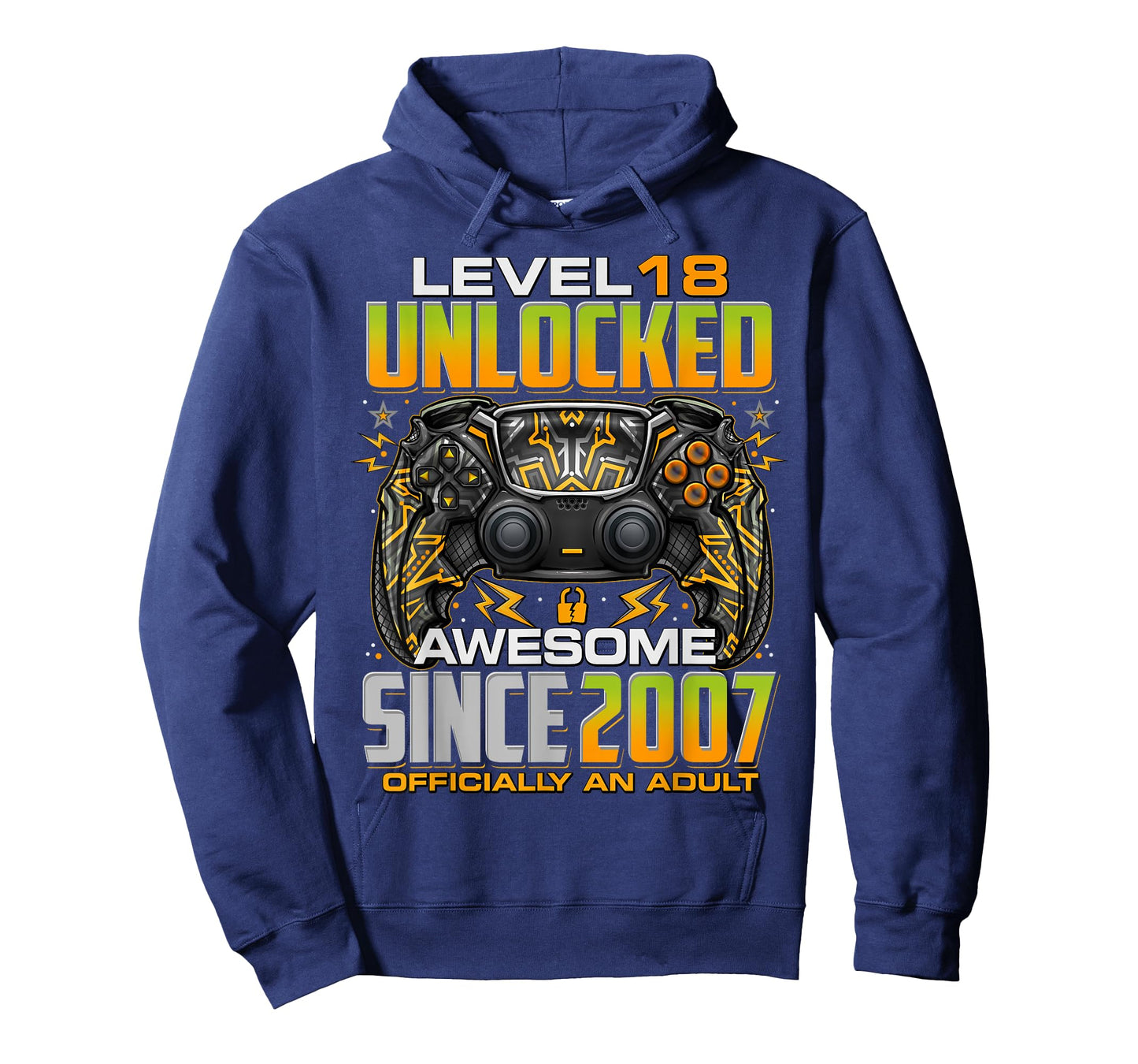 Level 18 Unlocked Awesome Since 2007 18th Birthday Gaming T-Shirt