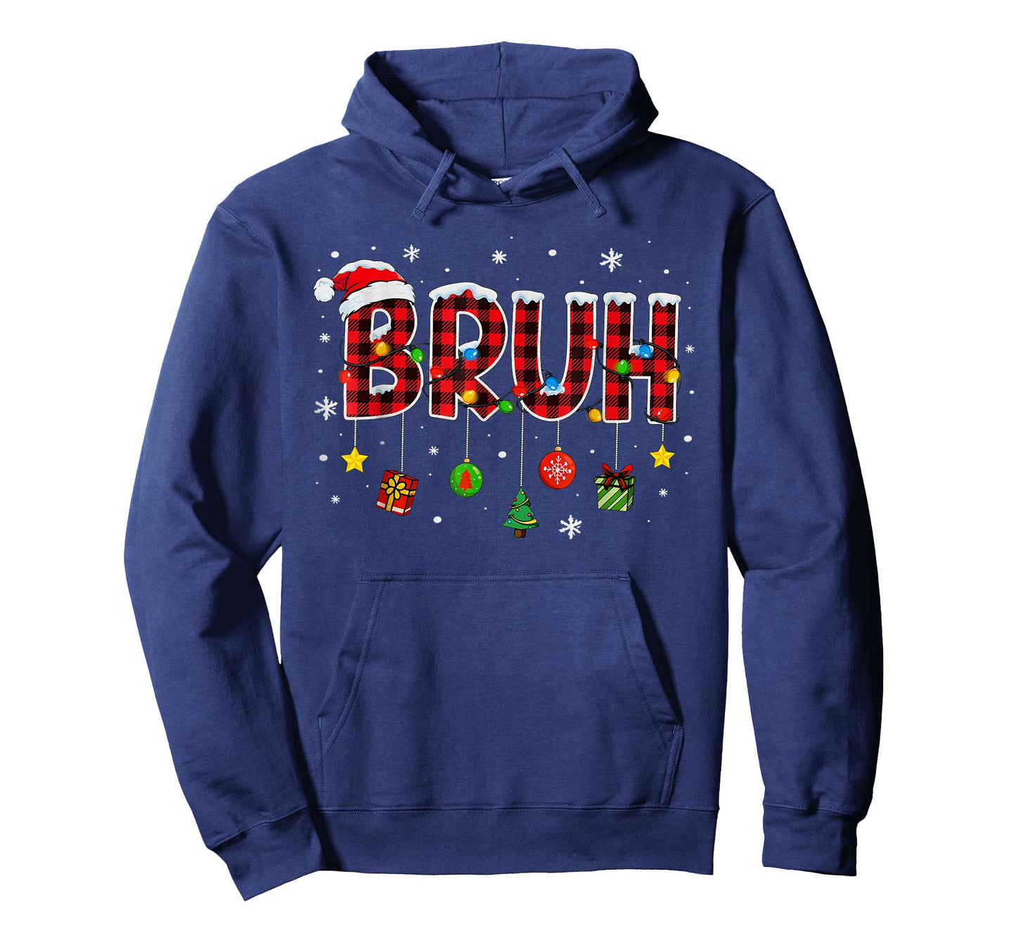 Bruh Funny Christmas Plaid Teens Boys Kids Xmas Pajamas T-Shirt