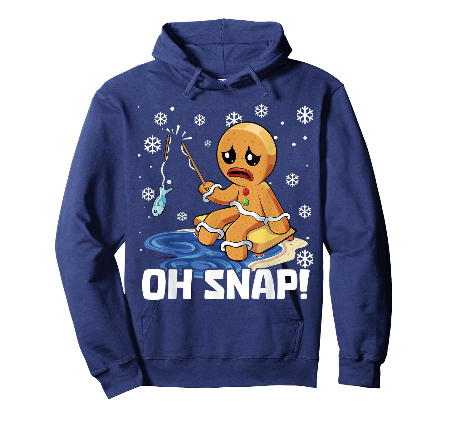 Christmas Gingerbread Man Oh Snap Ice Fishing T-Shirt