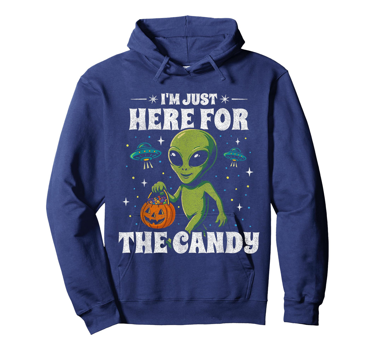 UFO Alien Costume - Just Here for The Candy Funny Halloween T-Shirt