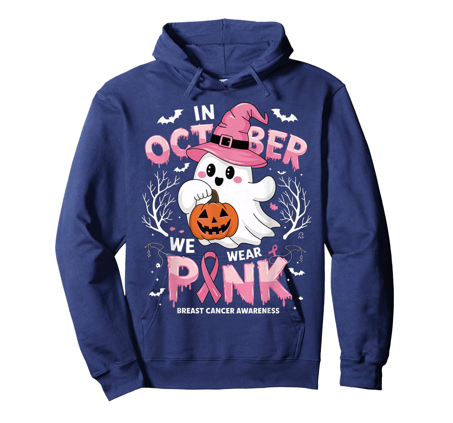 In October We Wear Pink shirt Ghost Breast Cancer Awareness T-Shirt