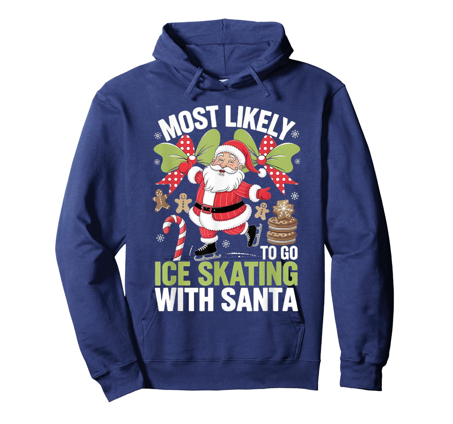 Ice Skating Most Likely To Go With Santa Funny Merry Xmas T-Shirt