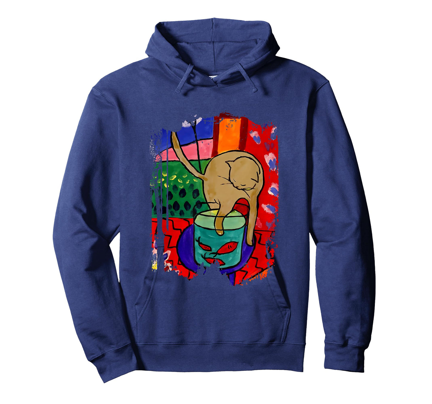 Cat With Red Fish Matisse Inspiration Art In Style T-Shirt