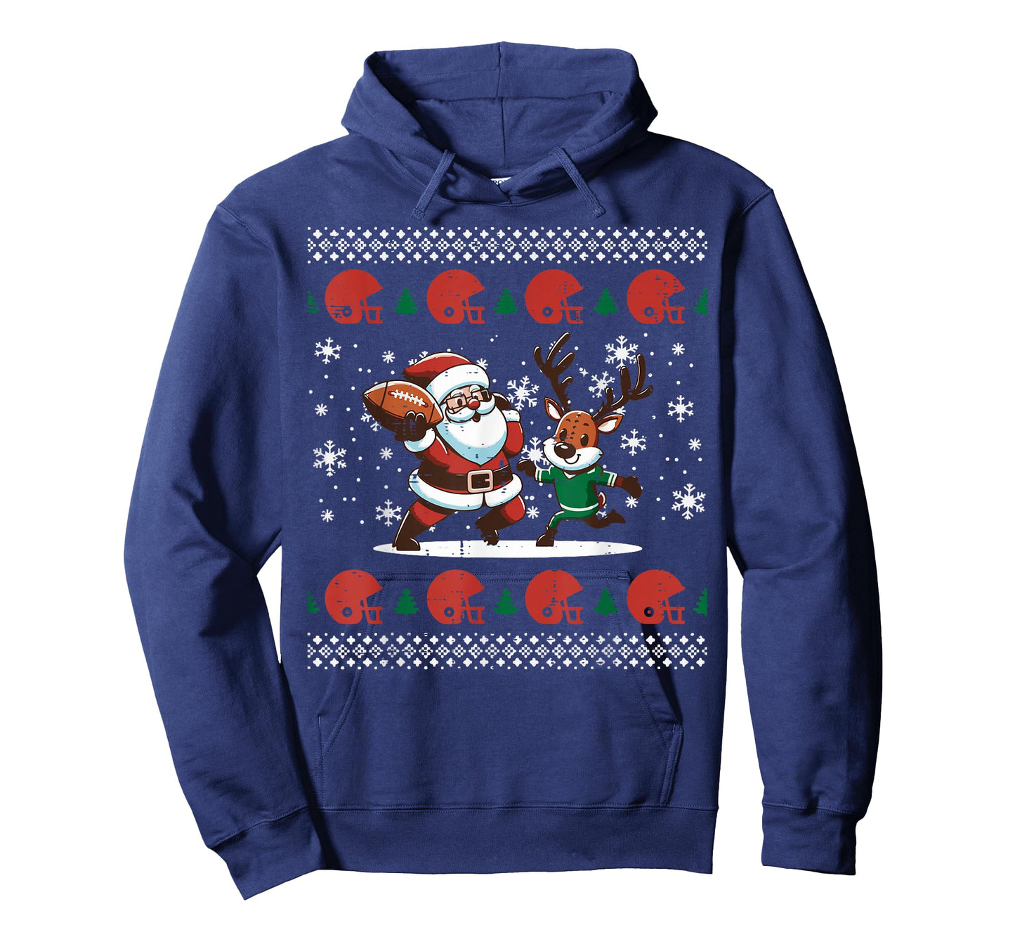 Christmas Santa Reindeer Football Ugly Xmas Boys Kids Men T-Shirt