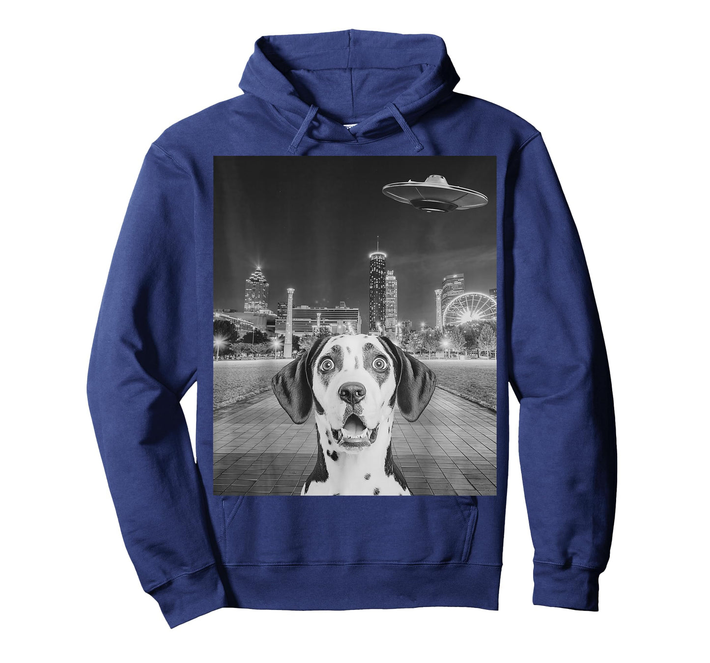 Dog Selfie with Alien UFO Funny Dog Graphic Tee T-Shirt
