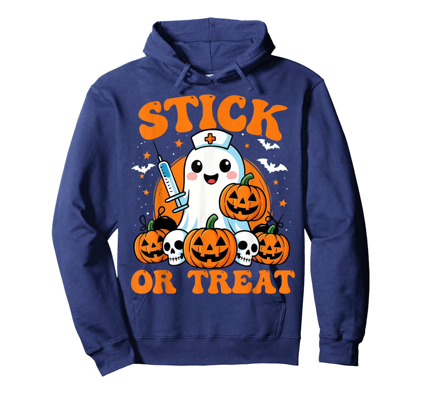 Stick Or Treat Nurse Funny Boo Ghost Halloween Men Women T-Shirt