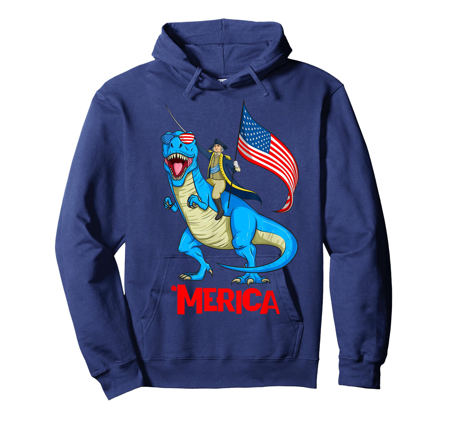 Merica Patriotic TRex Dinosaur George Washington 4th of July T-Shirt