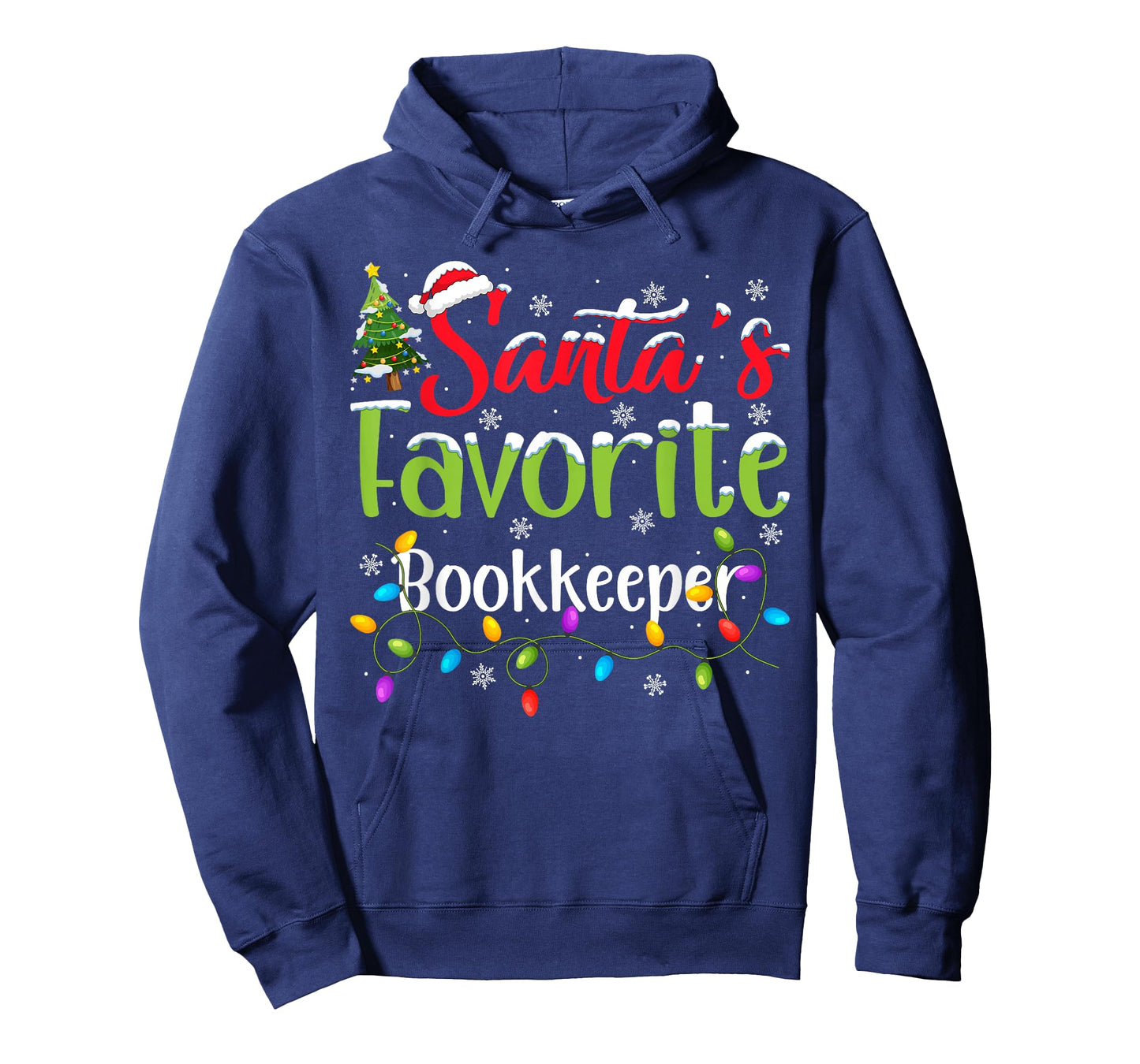 Santa Favorite Bookkeeper Christmas Lights Funny Family Xmas T-Shirt