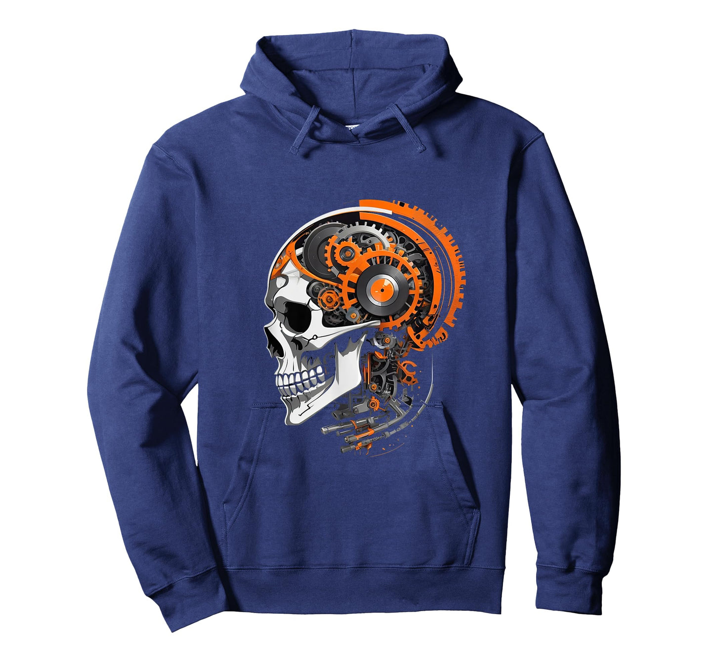 Cyberpunk Skull with Gears Vinyl Record Art Futuristic T-Shirt