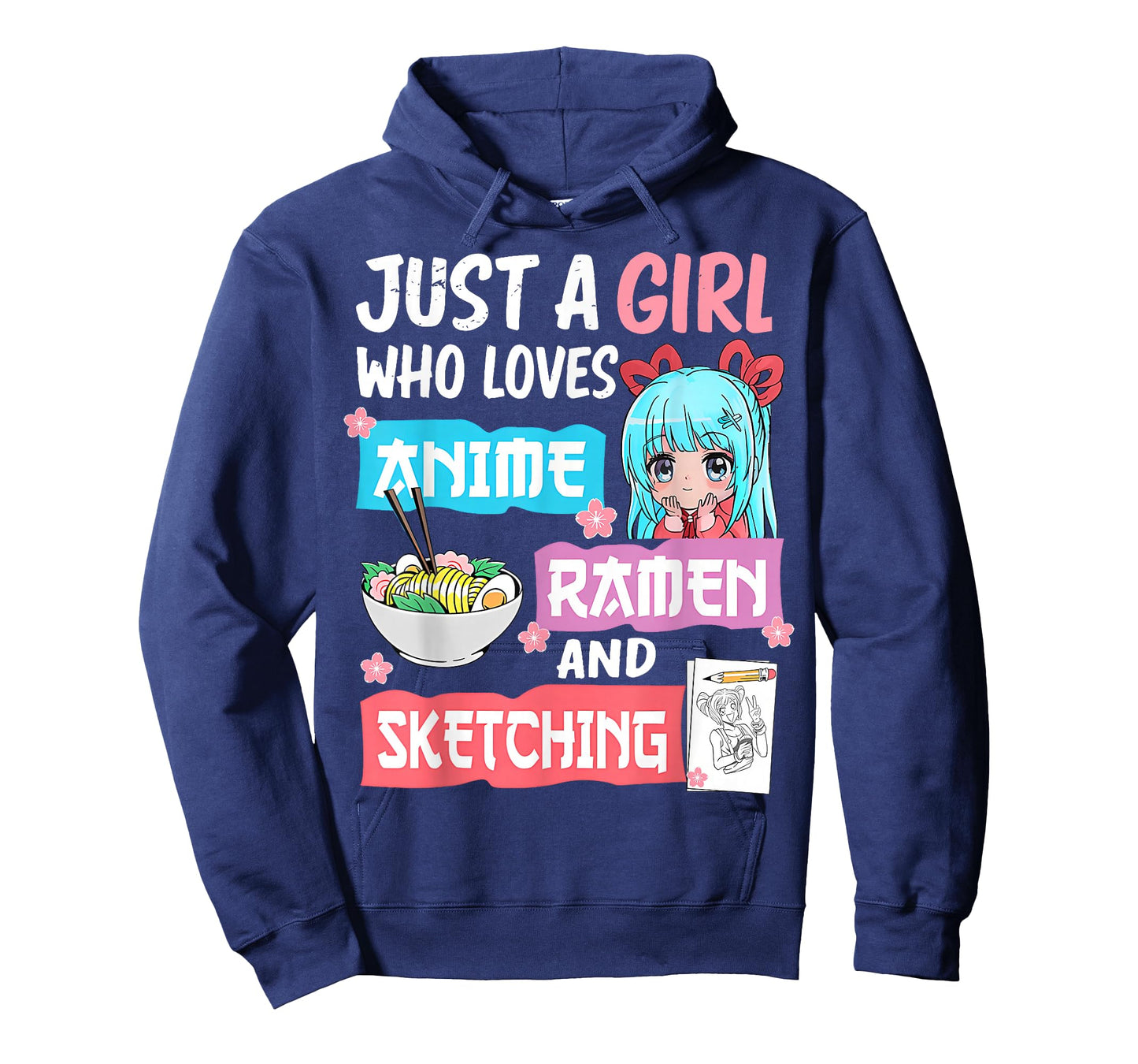 Kawaii Anime Just A Girl Who Loves Anime Ramen and Sketching T-Shirt