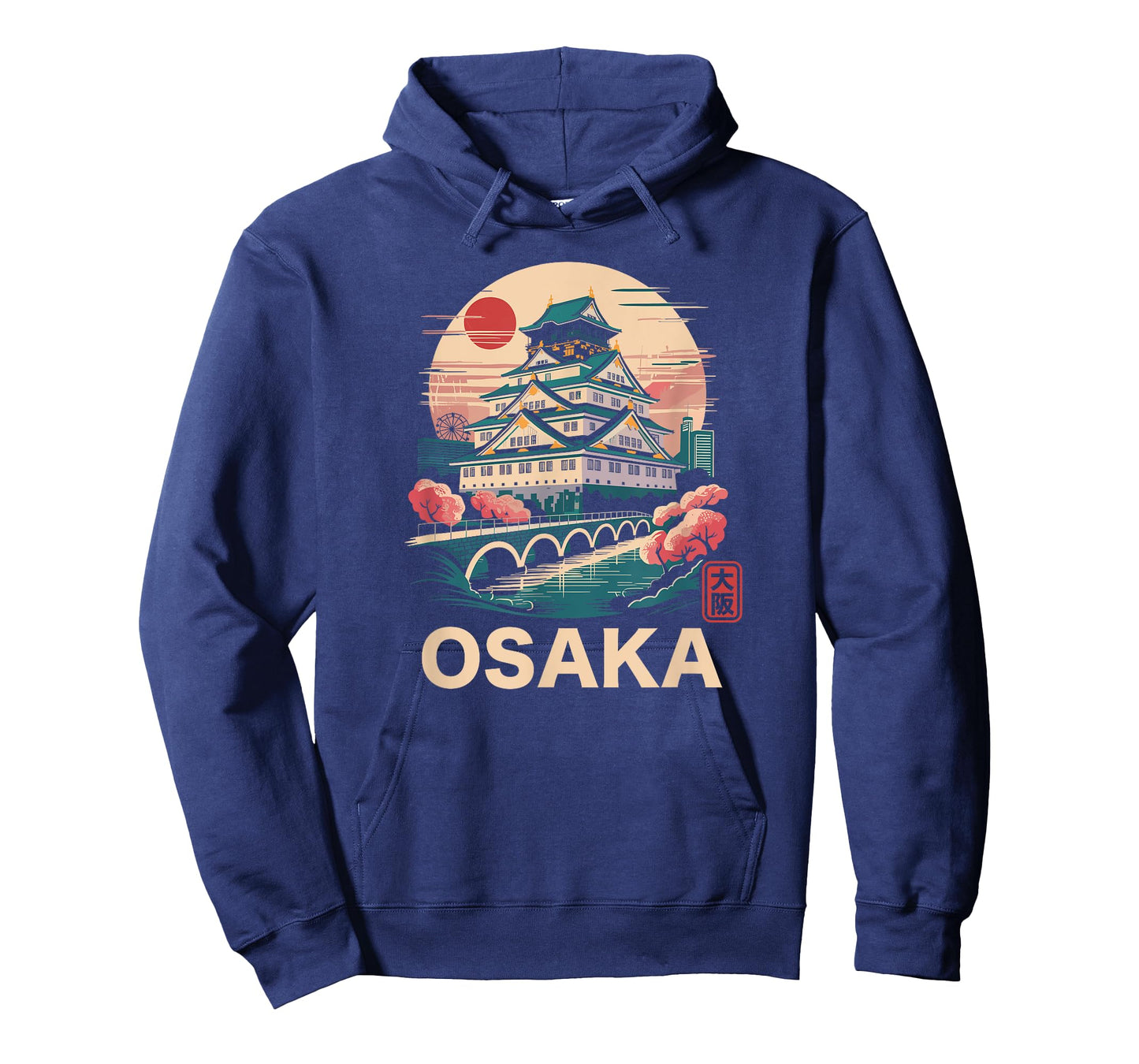 Osaka Japan Castle Travel Art Vintage Osaka Kanji Souvenir T-Shirt