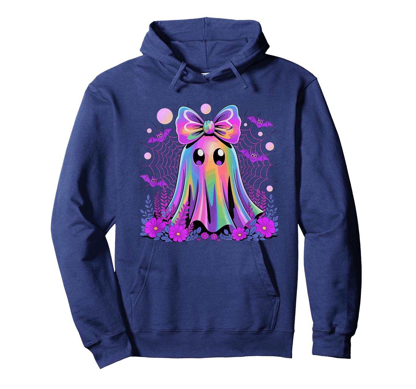 Kawaii Ghost Boo with Sparkles Halloween Colorful Rainbow T-Shirt