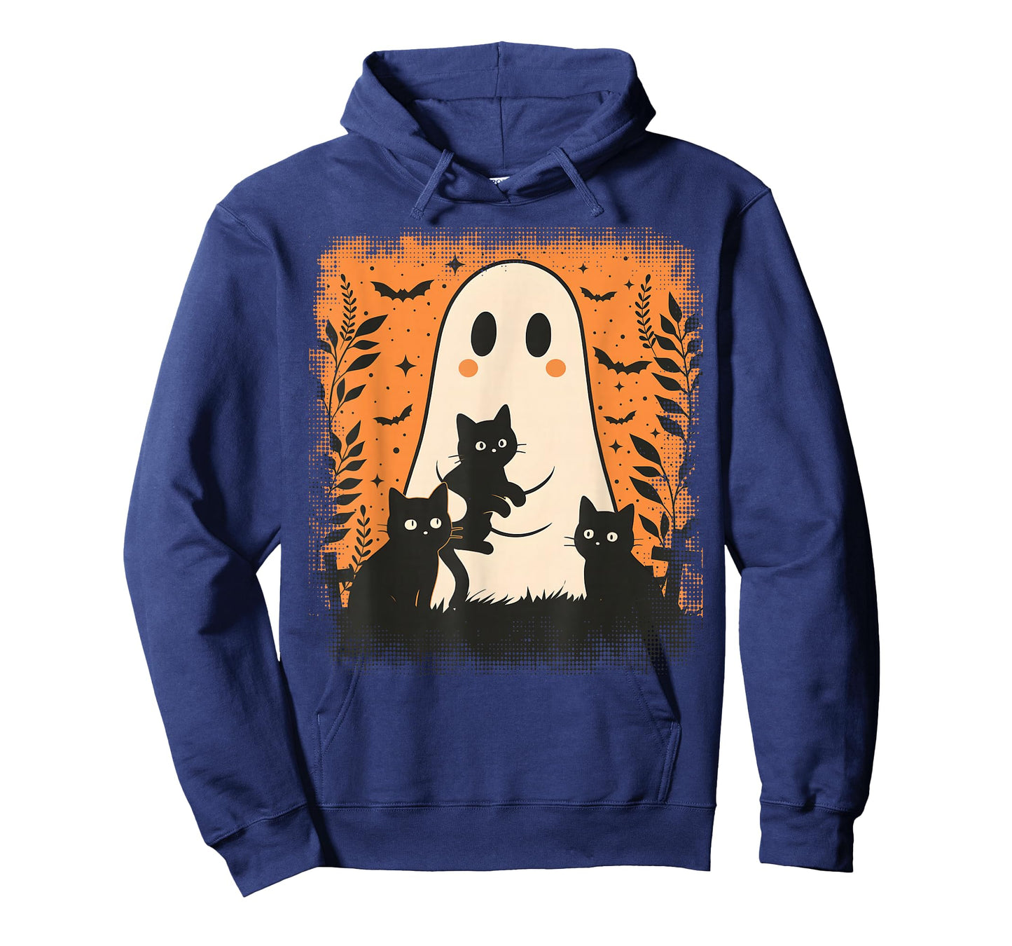 Vintage Halloween Ghost Black Cat Floral Men Women Kids T-Shirt