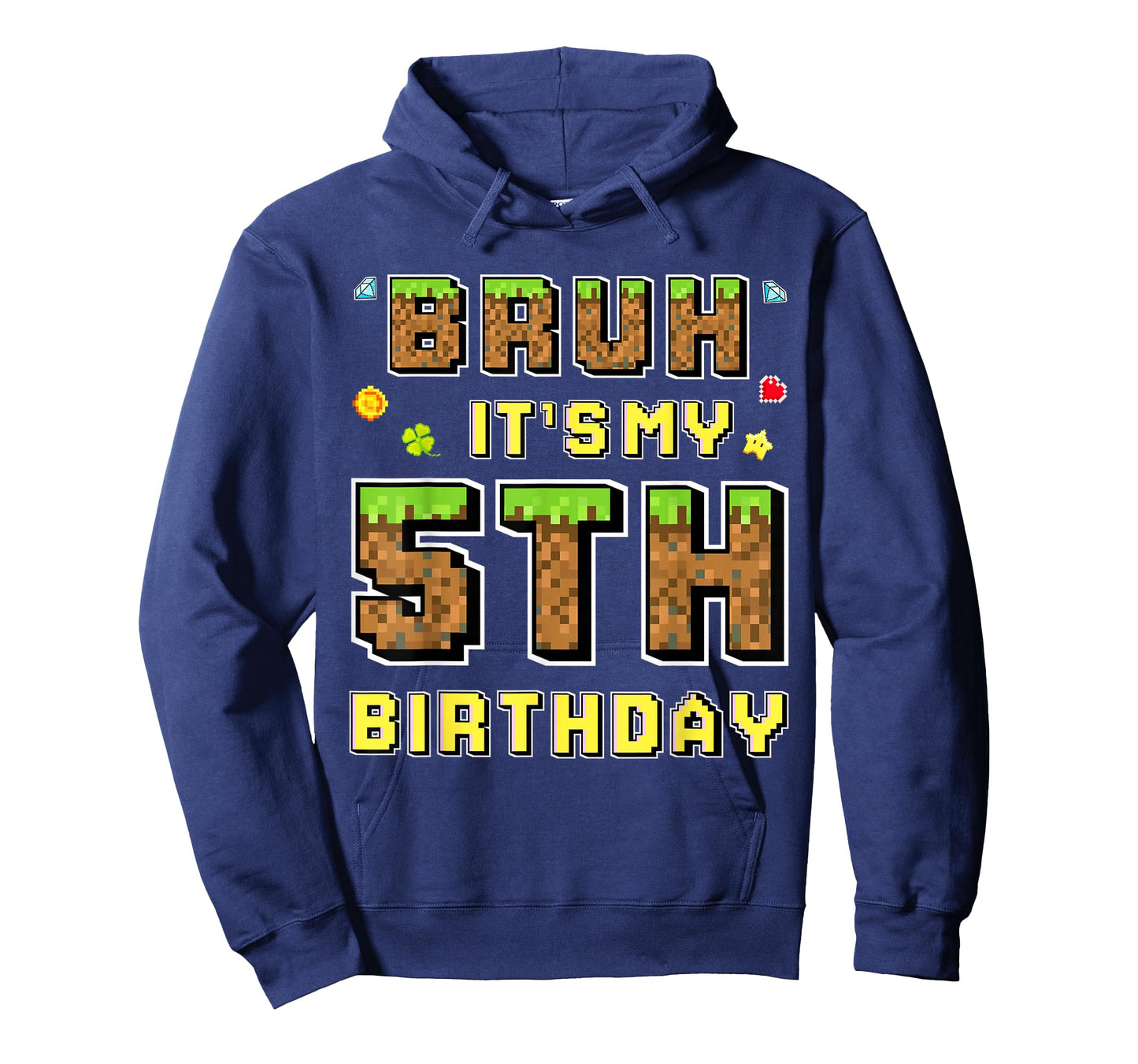 Bruh It's My 5th Birthday 5 Year Bday Gamer Pixel Boy Kids T-Shirt