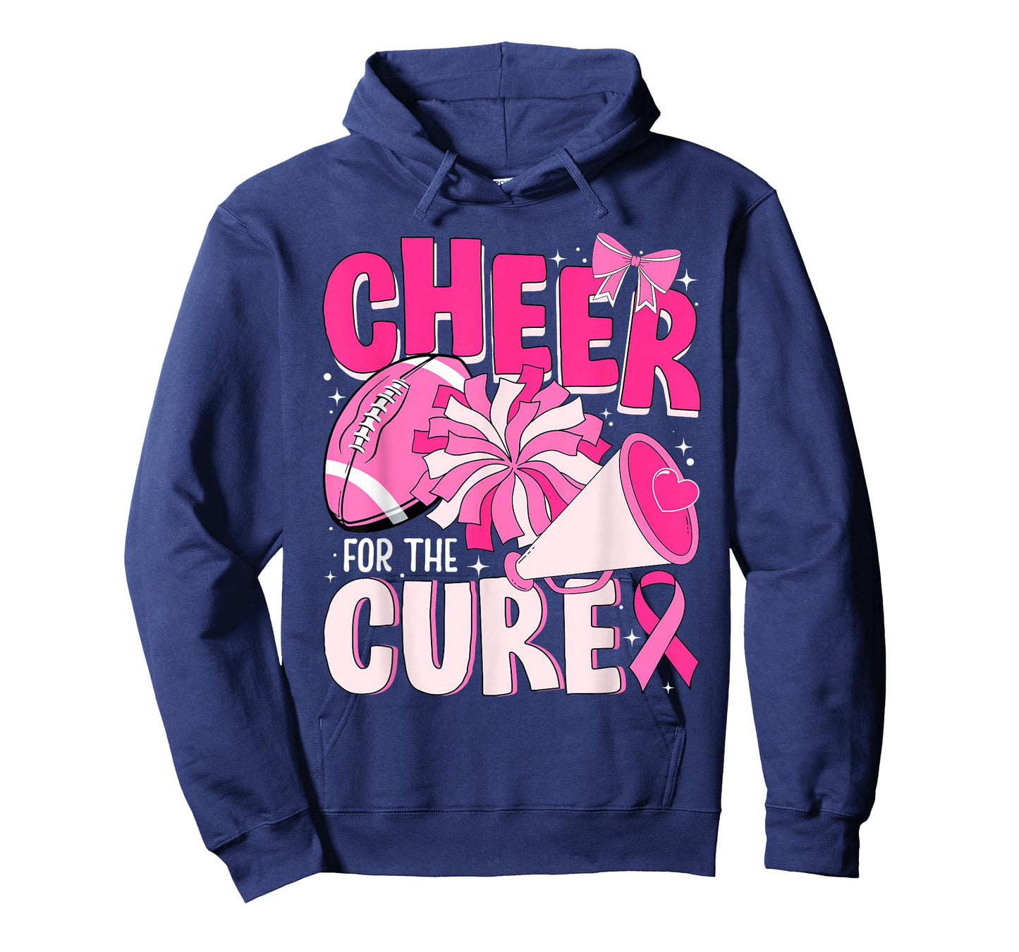 Cheer For The Cure Pink Ribbon Football Tee T-Shirt