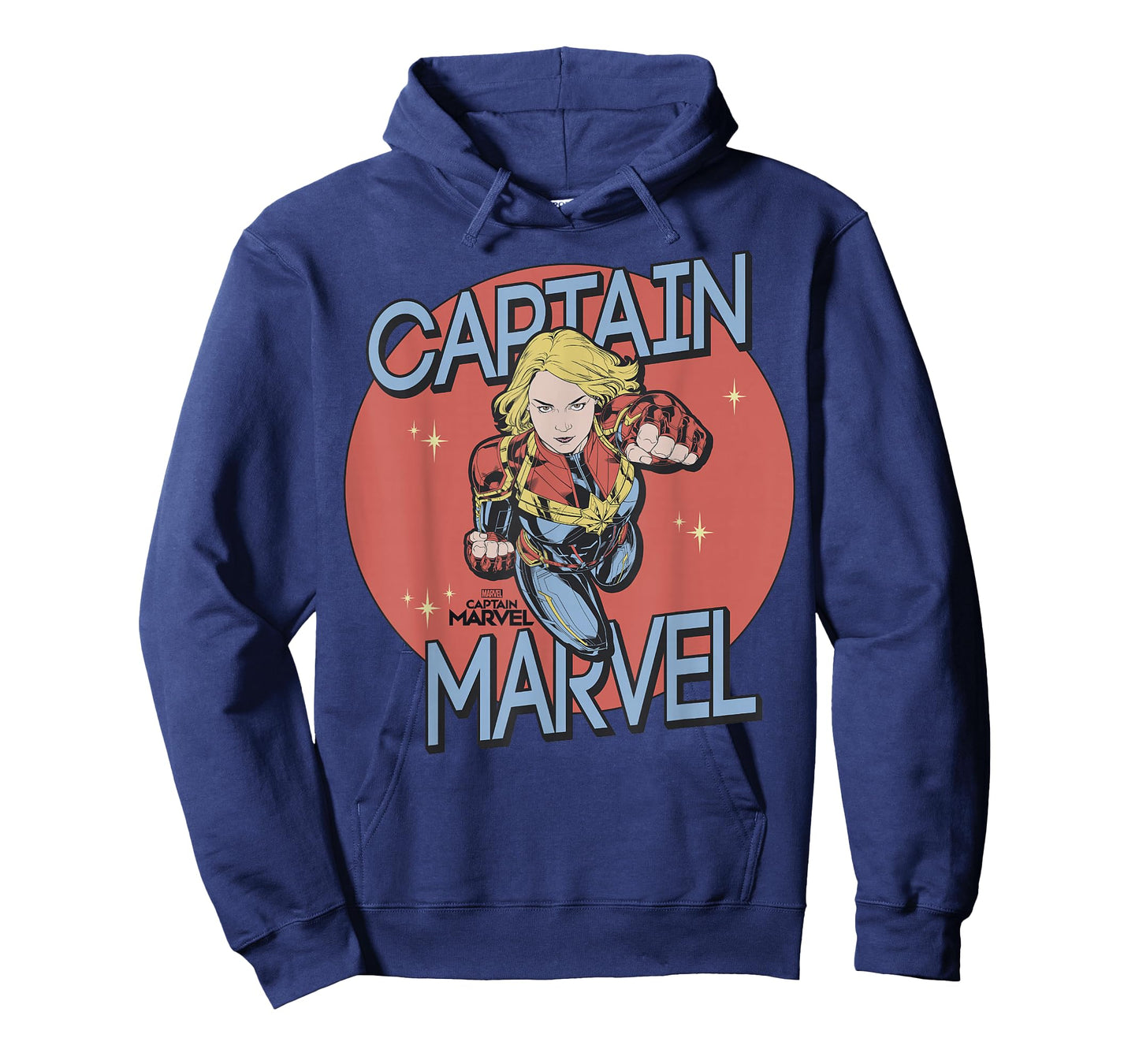 Captain Marvel Red Spot Action Pose Logo Graphic T-Shirt T-Shirt