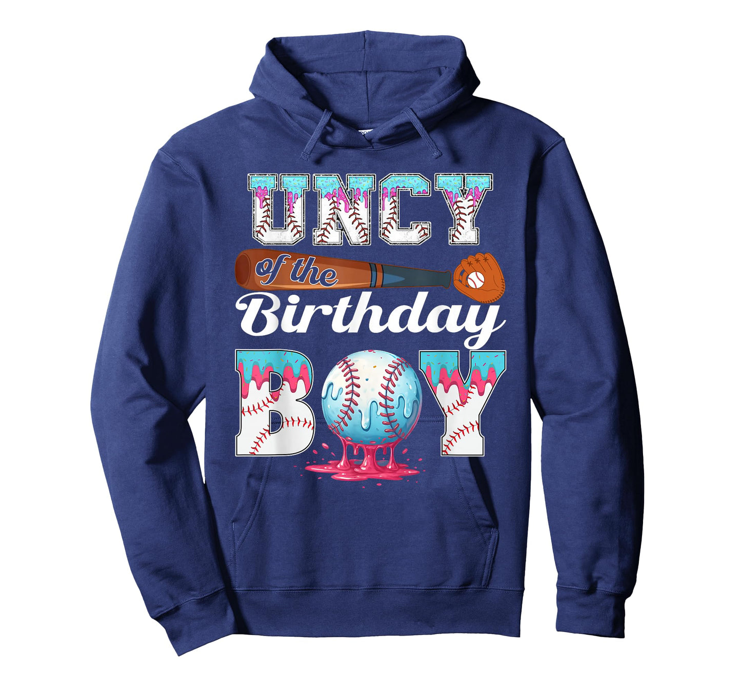 Baseball Ice Cream Drip Uncy of The Birthday Boy T-Shirt