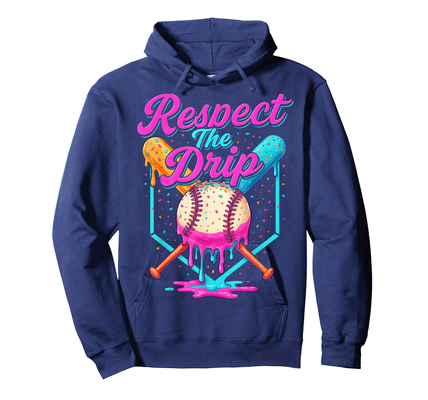 Baseball Drip Boys Home Plate Ice Cream Respect The Drip T-Shirt
