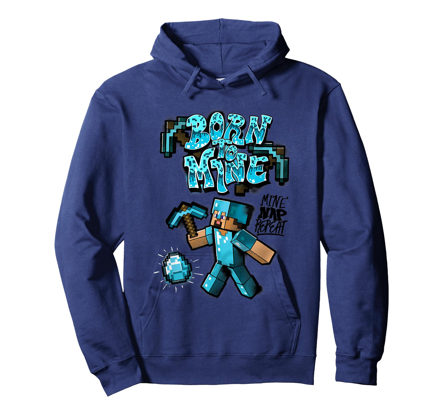 Minecraft Steve Diamond Armor Born To Mine T-Shirt