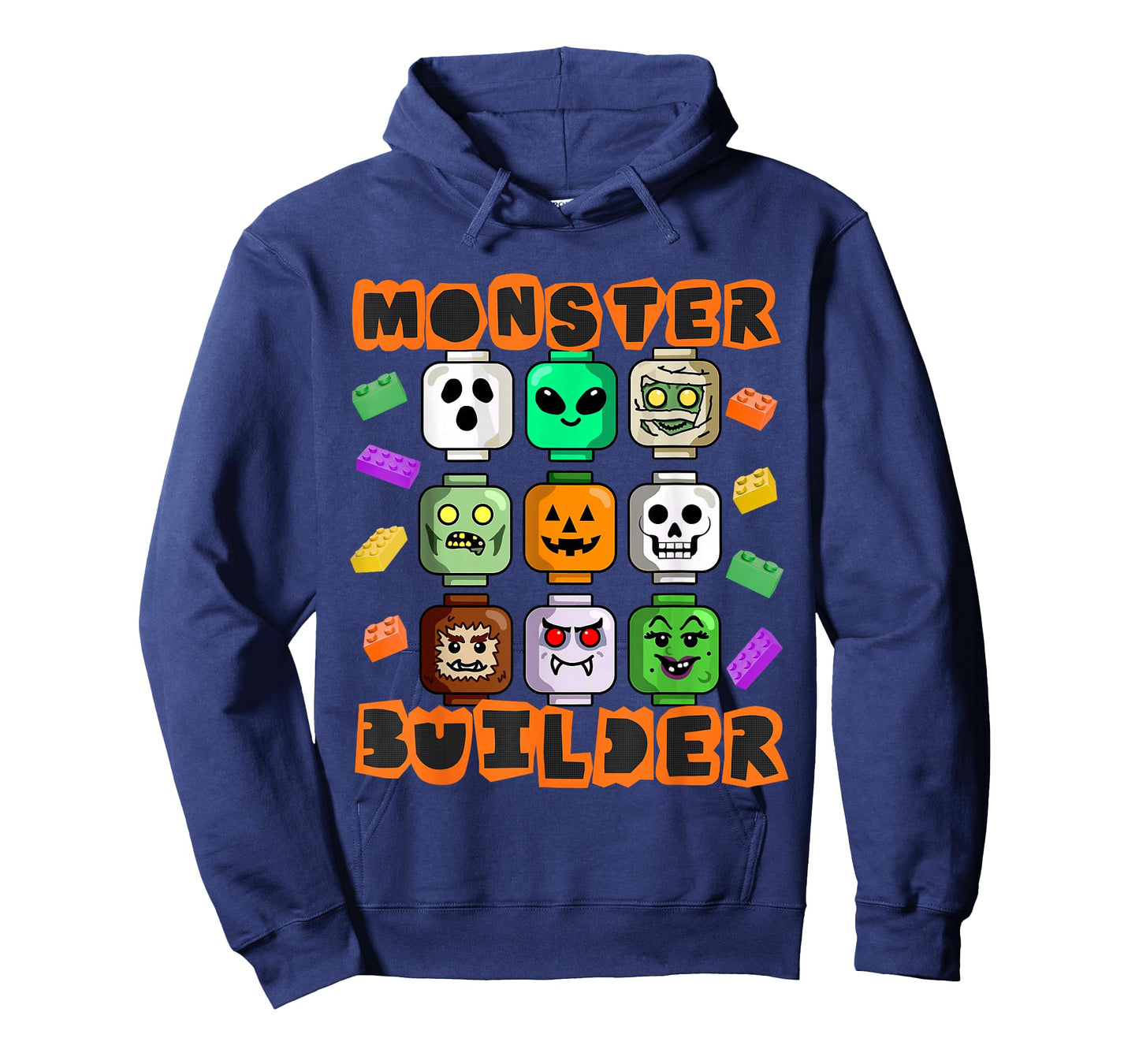 Monster Builder Halloween Building Bricks Brick Head Funny T-Shirt