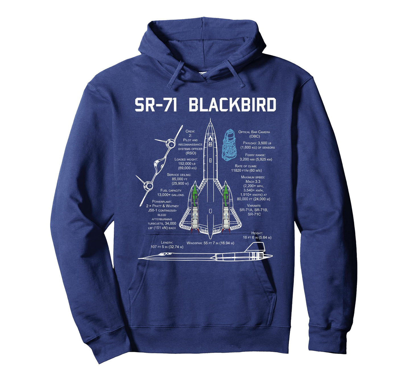 SR-71 Blackbird Specs T Shirt Tshirt Shirt T-Shirt