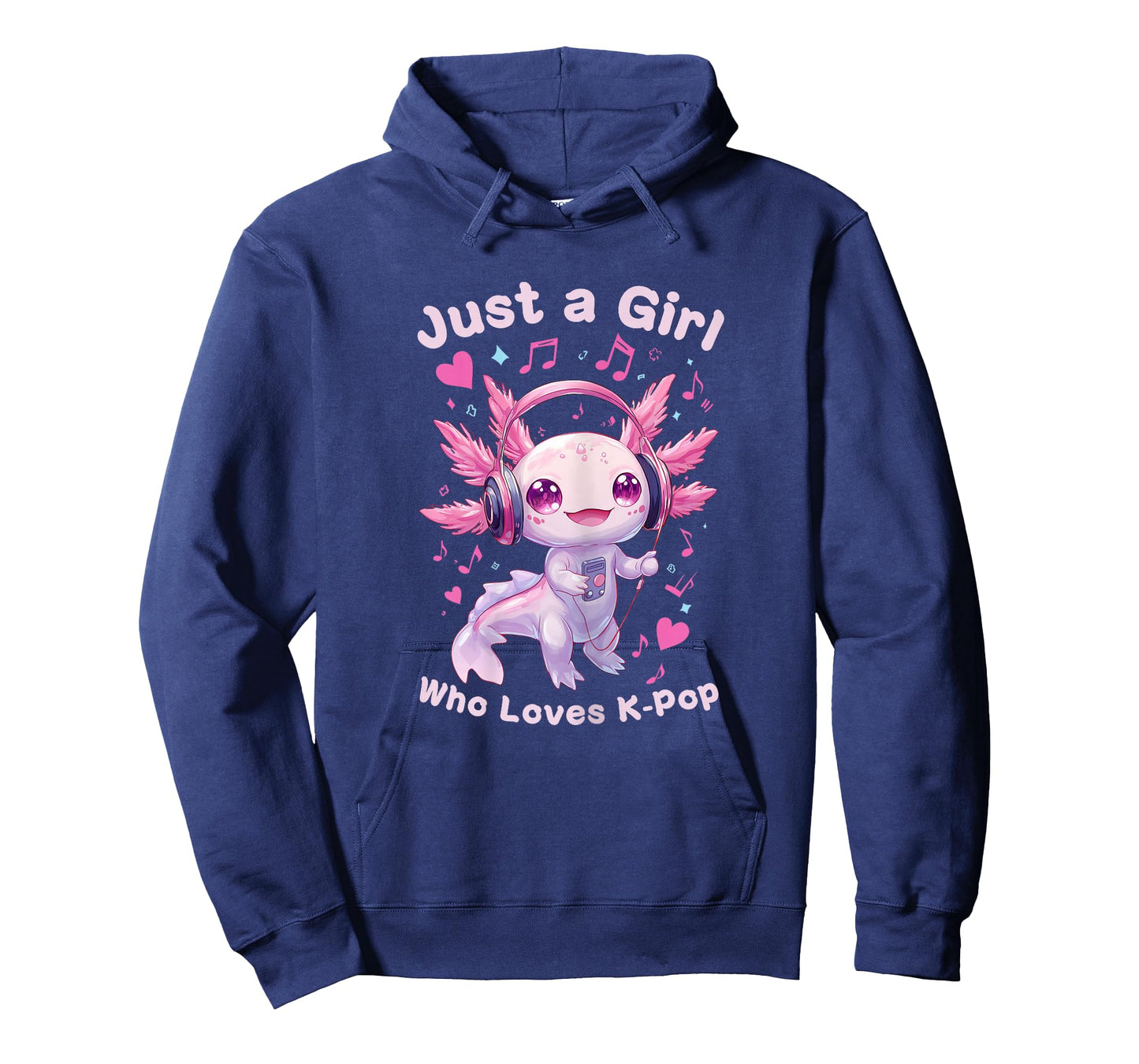 Just a Girl Who Loves K-Pop Cute Axolotl Music Lover Anime T-Shirt
