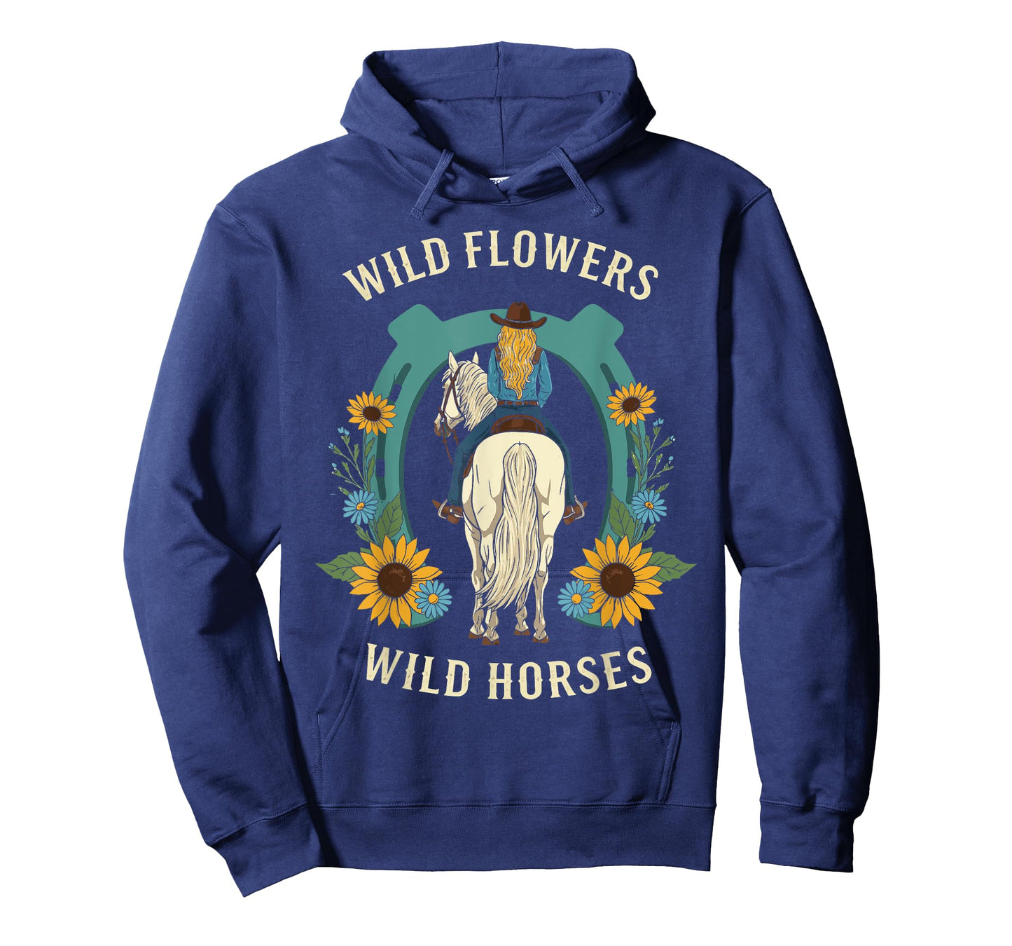 Wild Flowers Wild Horses Retro Rodeo Western Country Cowgirl T-Shirt