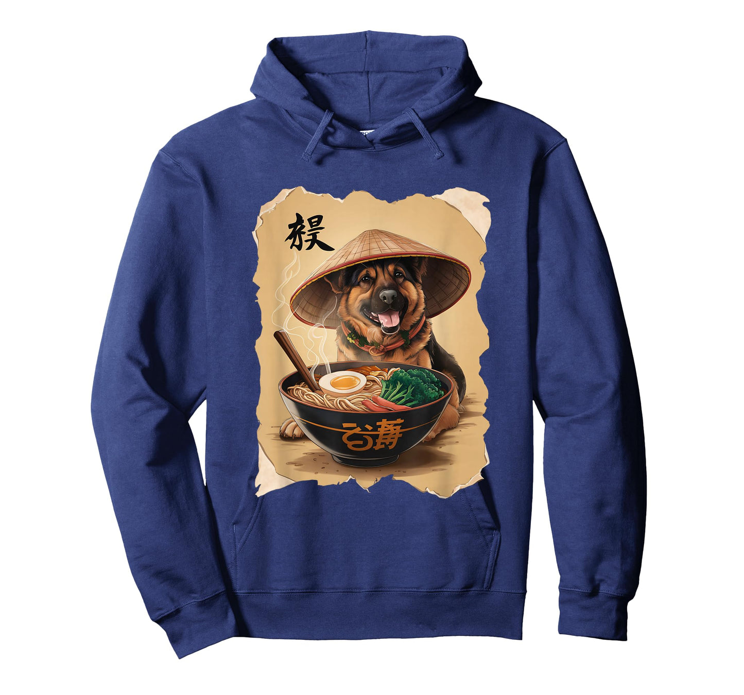 Men Woman Kawaii Eating Ramen Japanese German Shepherd T-Shirt