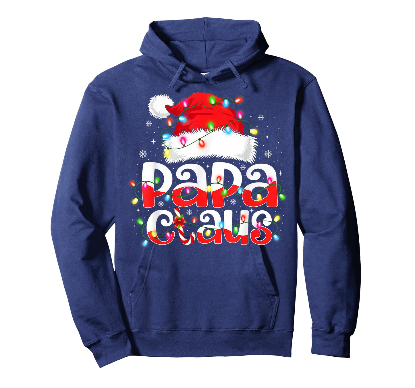 Papa Claus Shirt Christmas Lights Pajama Family Matching T-Shirt