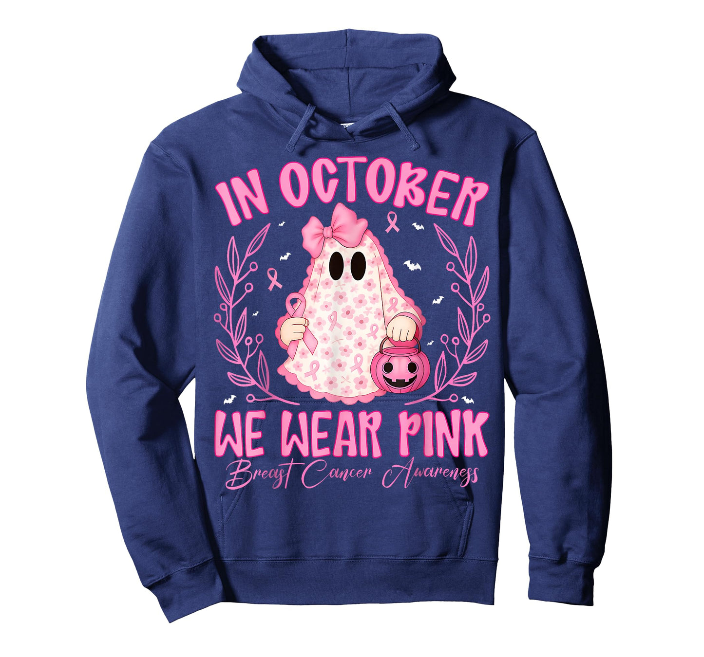 Breast Cancer In October We Wear Pink Ghost Halloween T-Shirt