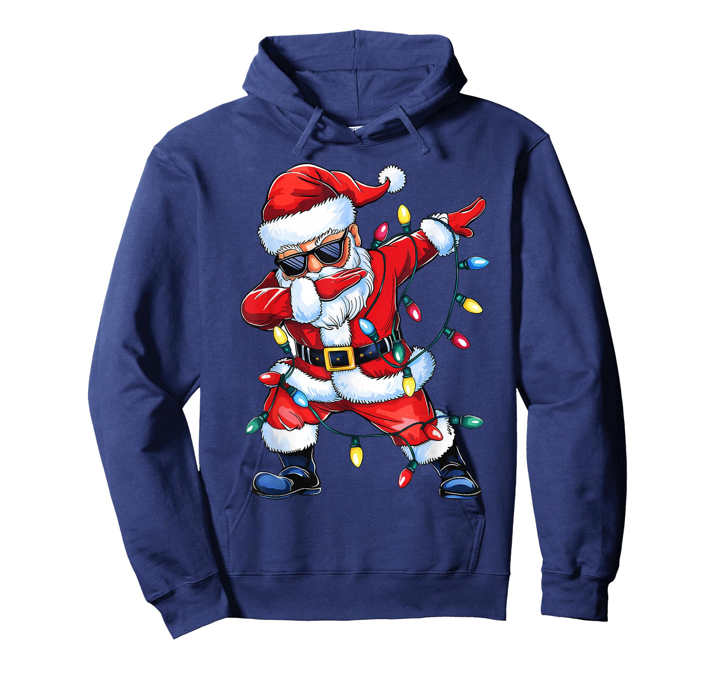 Dabbing Santa Xmas Light Girls Boys Kids Funny Christmas Tee T-Shirt