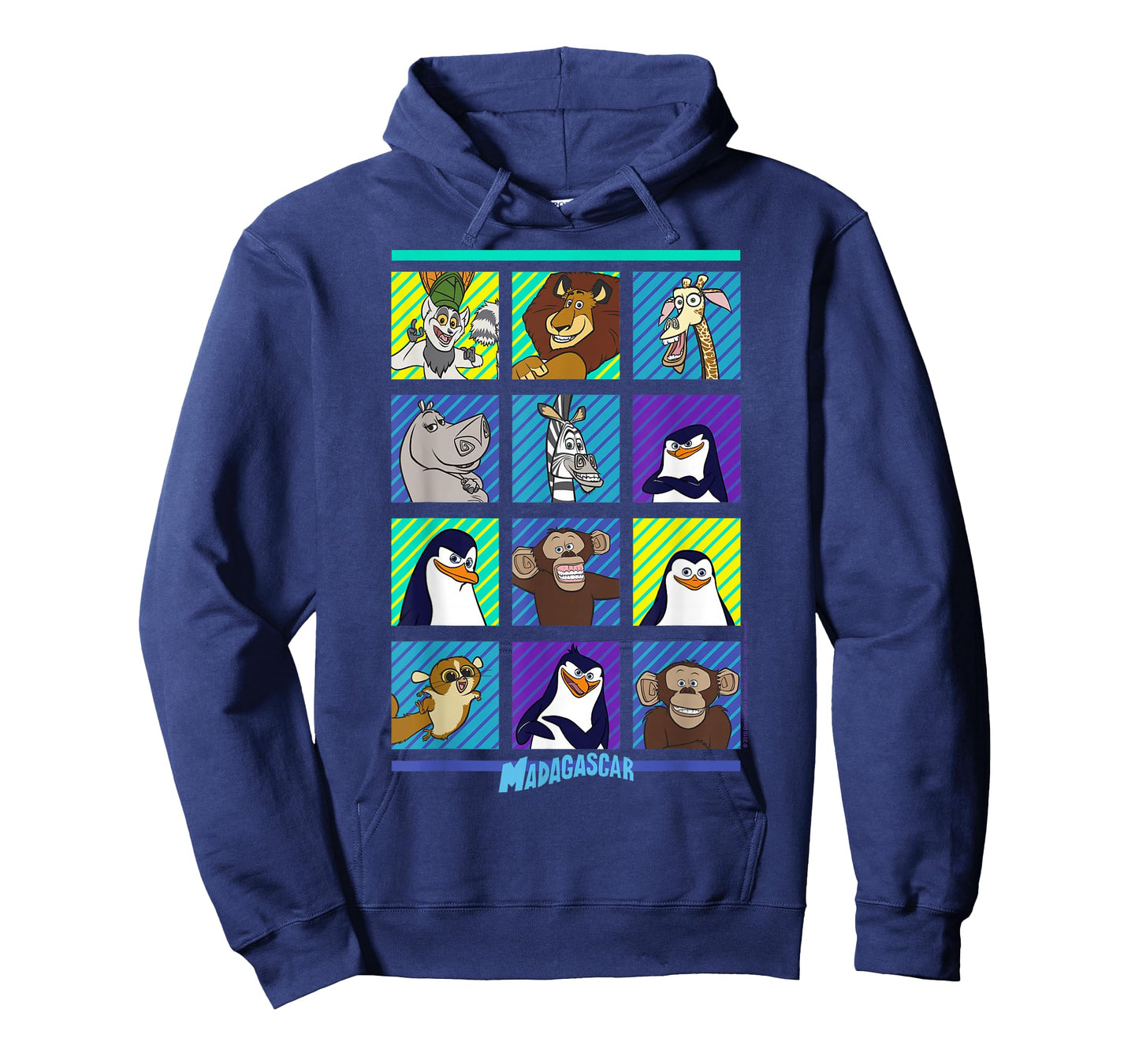 Madagascar Group Shot Bold Panels Poster T-Shirt