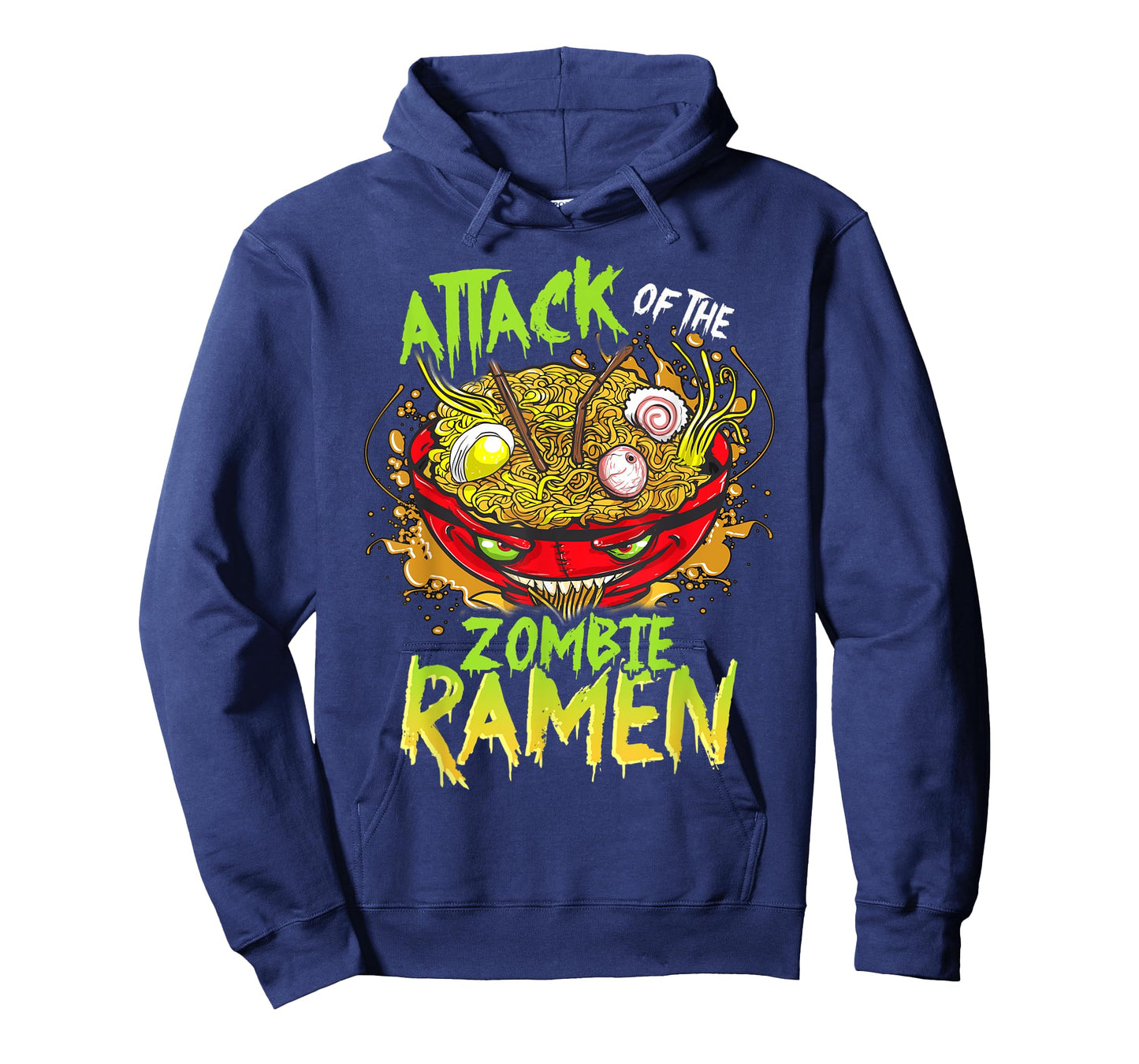 Mens Scary Halloween Zombie Ramen Anime T-Shirt