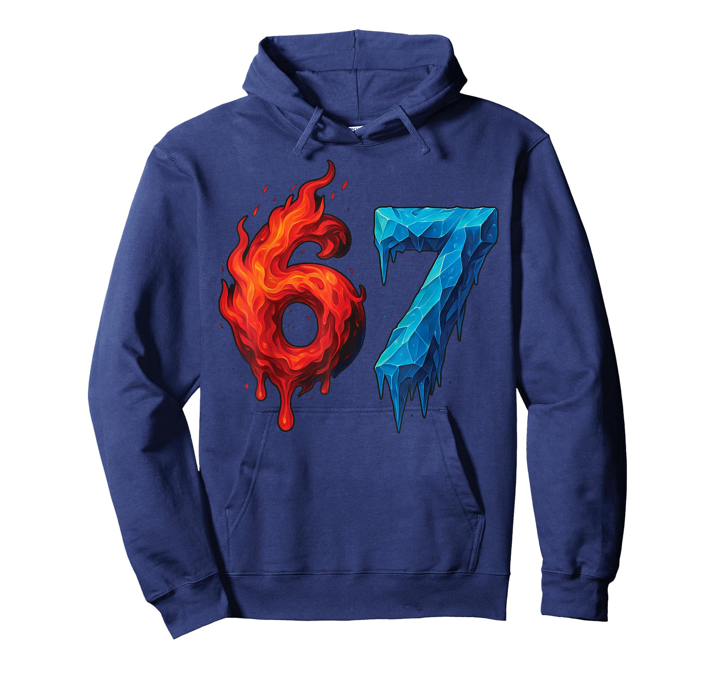 67 Six Seven 6-7 Flaming Ice - Funny Teen Kids Brainrot Meme T-Shirt