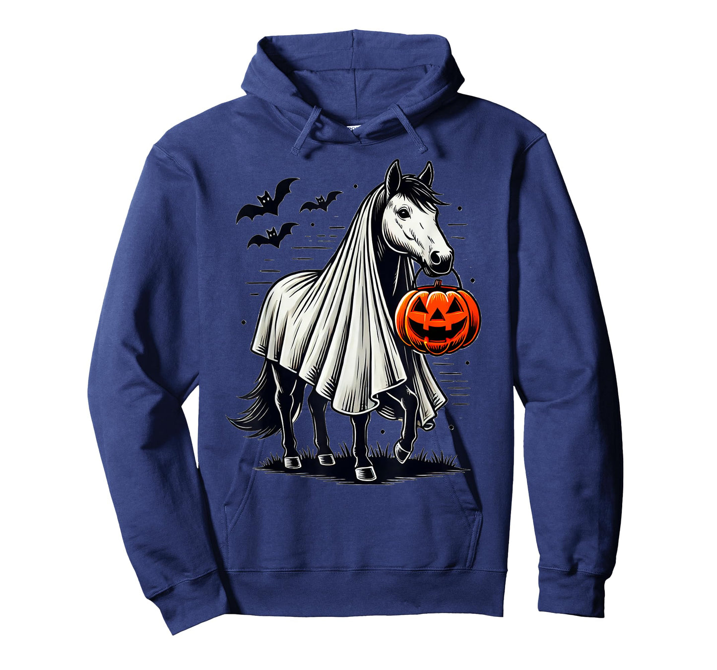 Halloween Horse With Pumpkin Ghost Costume Rider Riding T-Shirt