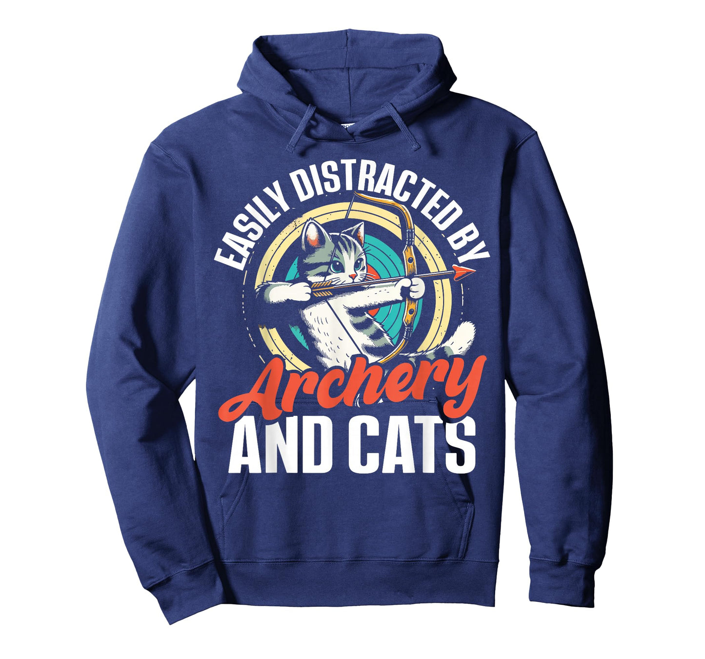 Funny Cat Parent Gift Easily Distracted by Archery and Cats T-Shirt
