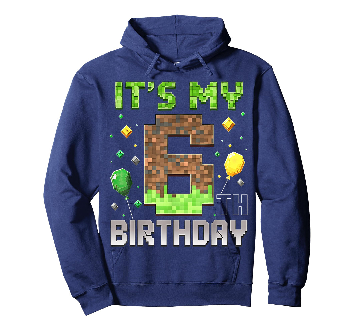 Kids 6th Birthday Gamer Pixel 6 Years Old Video Game Party T-Shirt
