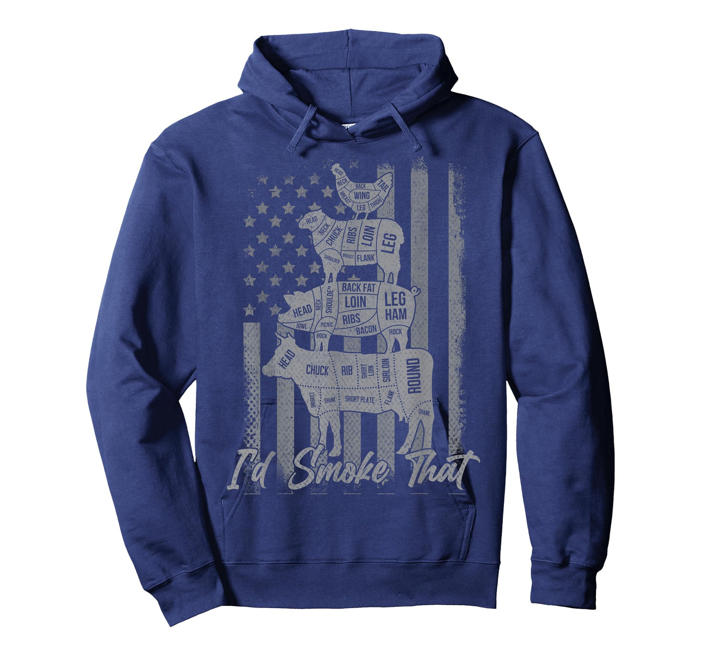 Funny Grilling Shirt US Flag I'd Smoke That 4th of July T-Shirt