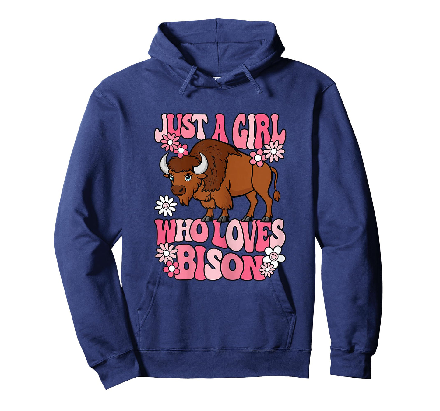 Just A Girl Who Loves Bison Groovy Kawaii Buffalo Girl T-Shirt