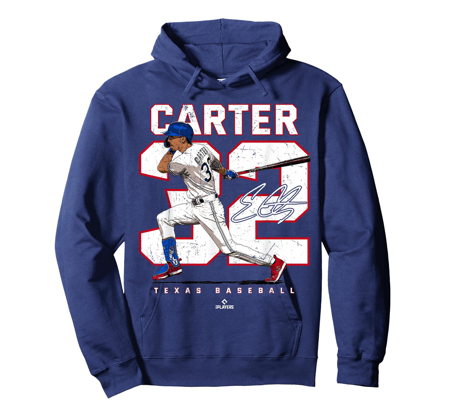 Number and Portrait Evan Carter Texas MLBPA T-Shirt