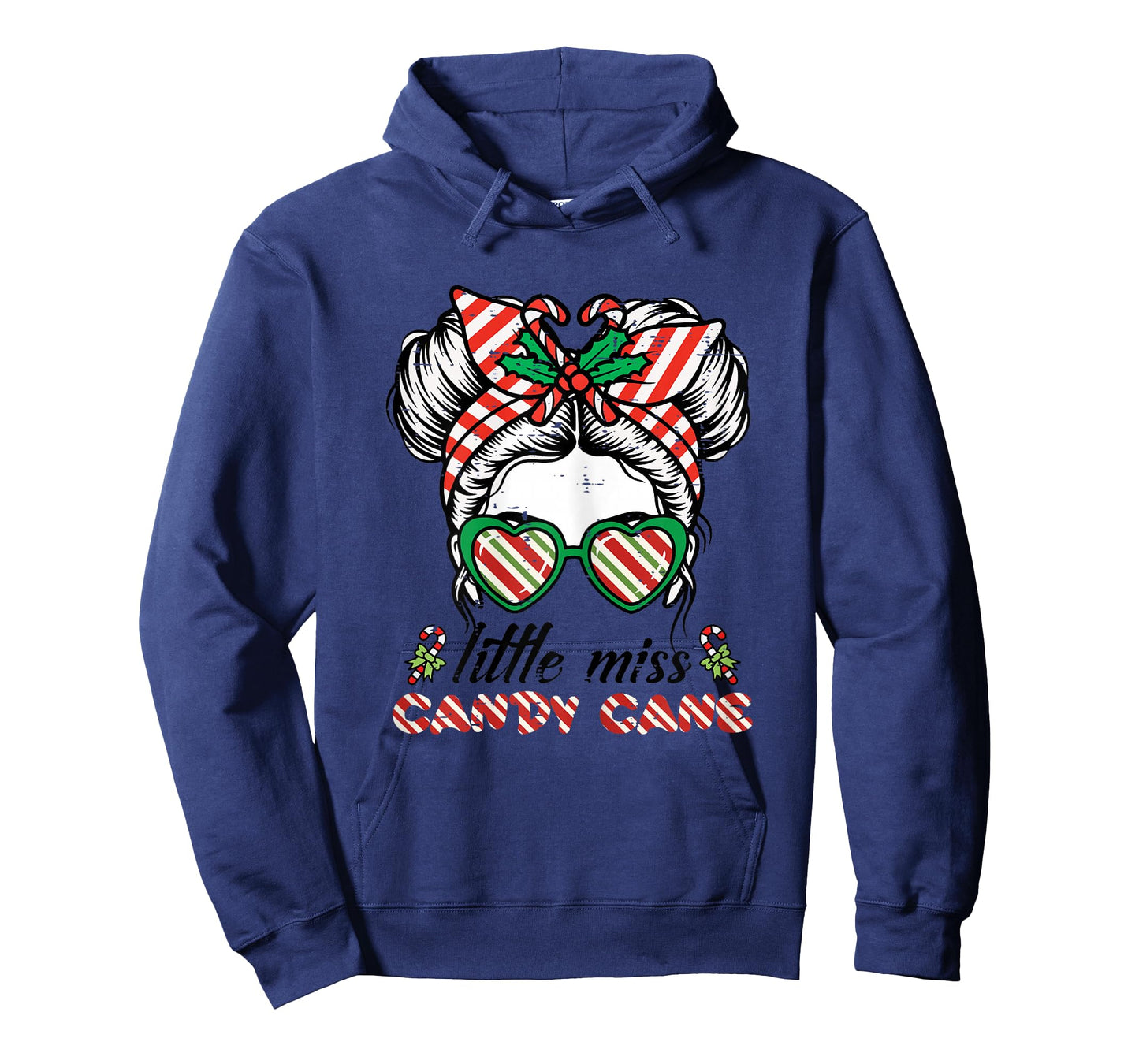 Christmas Miss Candy Cane Bun Little Xmas Girls Kids Toddler T-Shirt