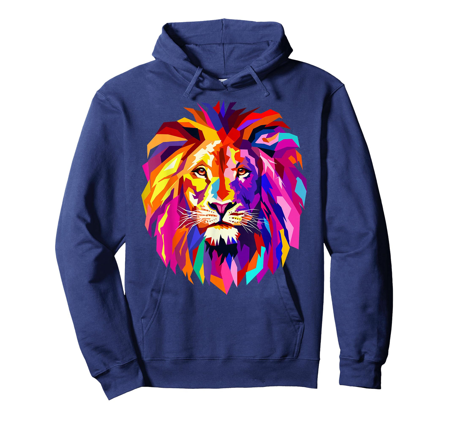 Cool Lion Head Design with Bright Colorful T-Shirt