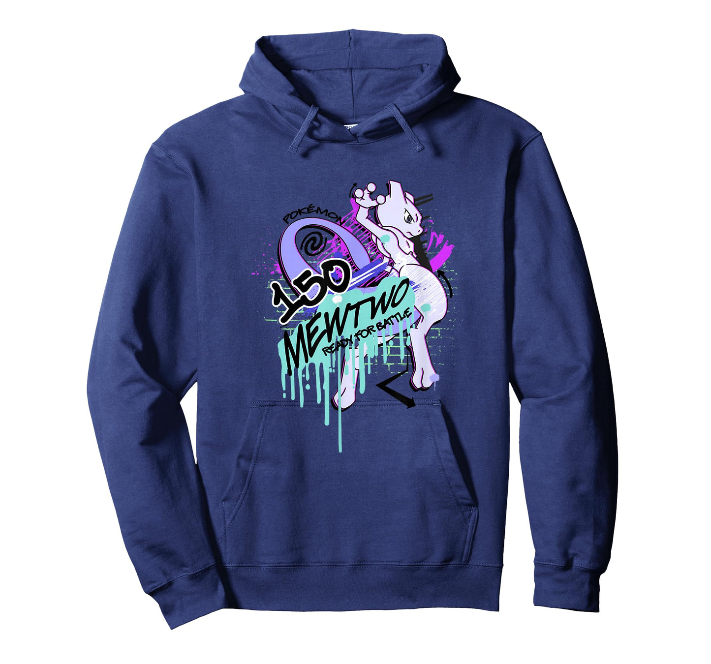 Pokémon Mewtwo Retro Graffiti #150 Ready For Battle T-Shirt
