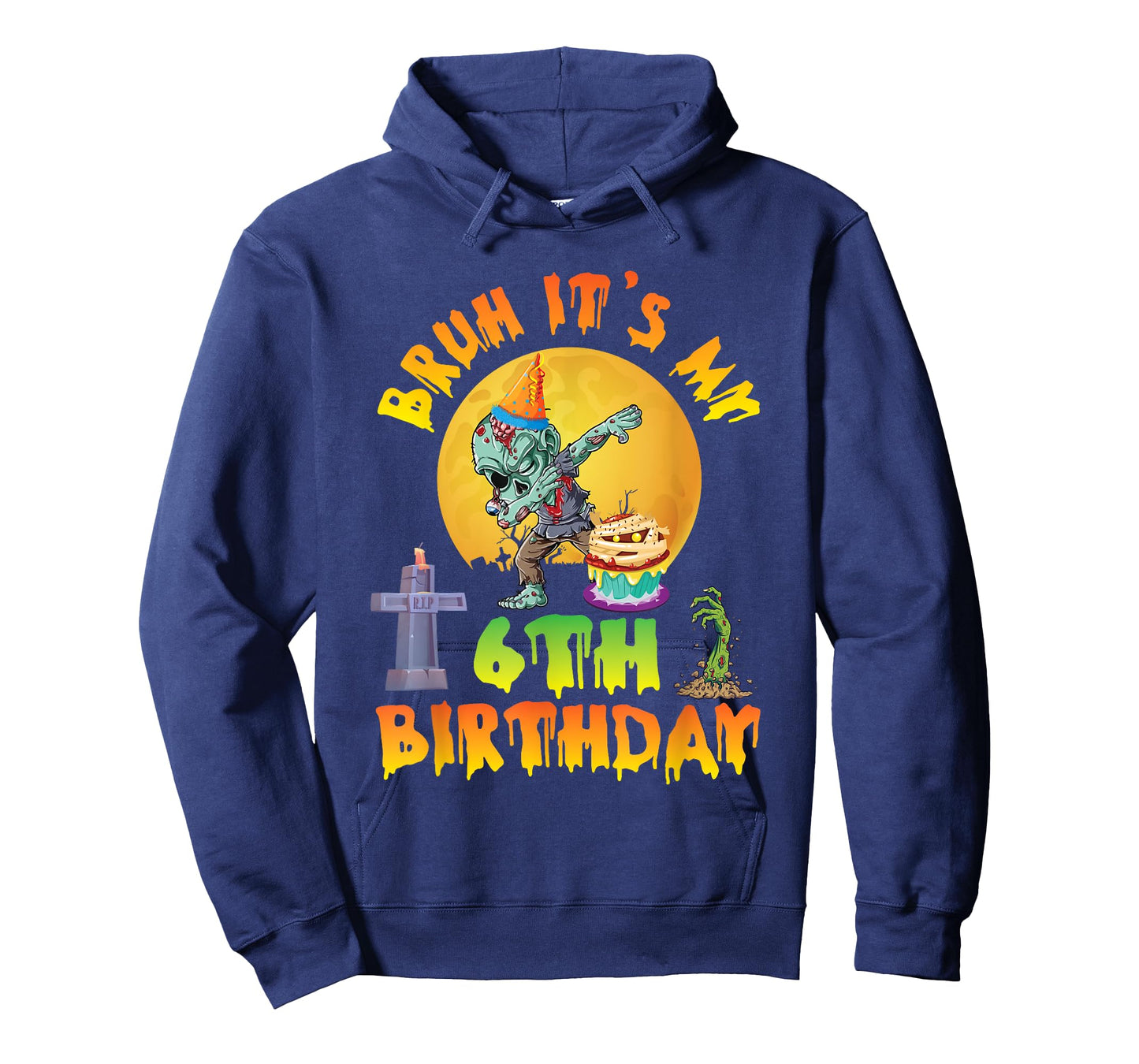 Spooky Halloween Zombie Dabbing Bruh It's My 6th Birthday T-Shirt