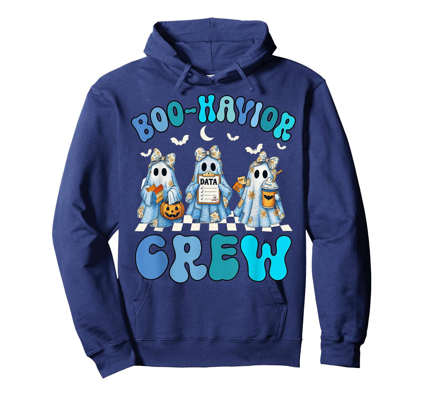 Groovy Boo Havior Crew Behavior Analyst Halloween Blue Denim T-Shirt