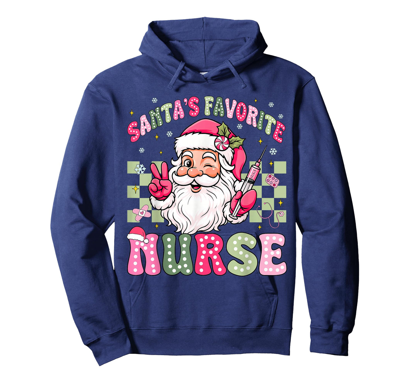 Santa's Favorite Nurse Groovy Christmas Teacher Boys Girls T-Shirt