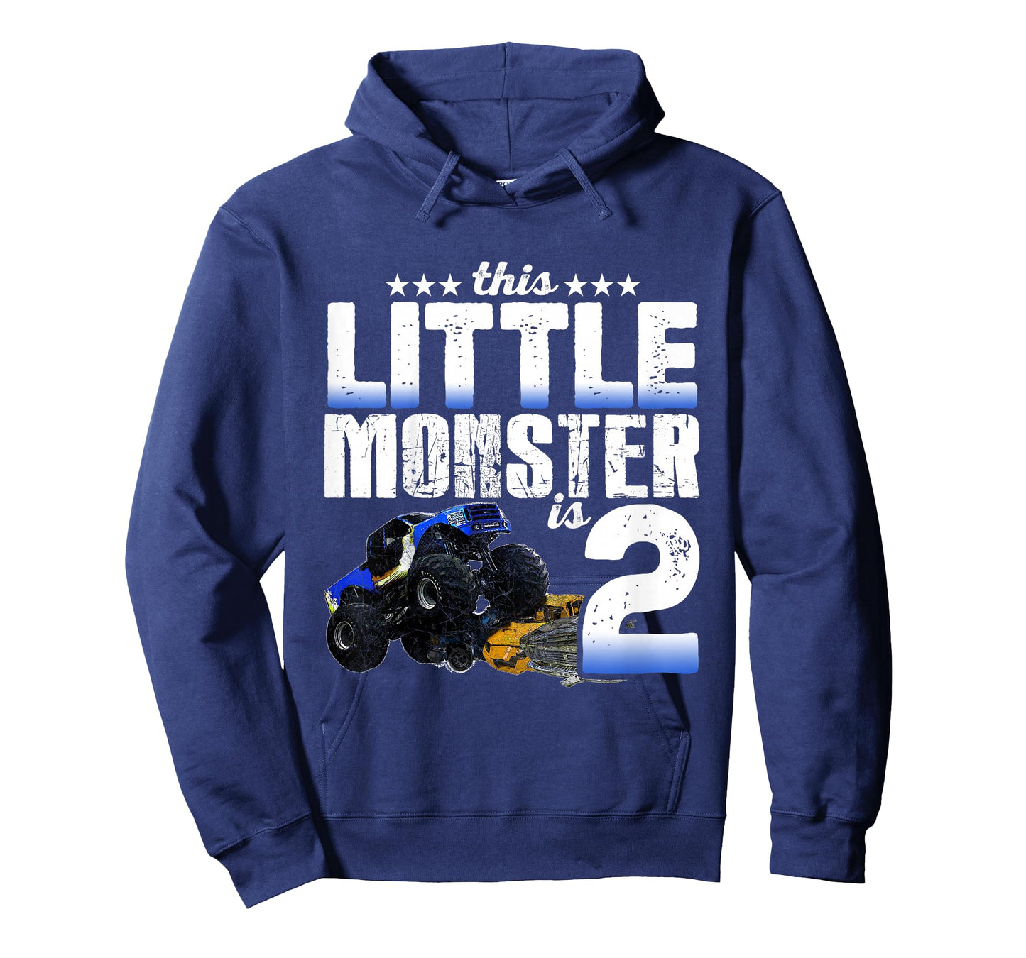 2 Years Old Little Monster Truck Shirt 2nd Birthday Gift Tee T-Shirt