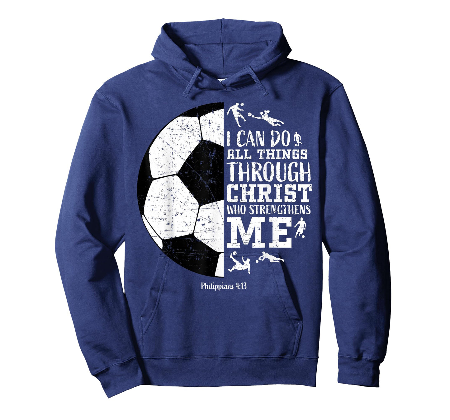 Christian Soccer Faith Graphic Bible Verse Philippians 4:13 T-Shirt